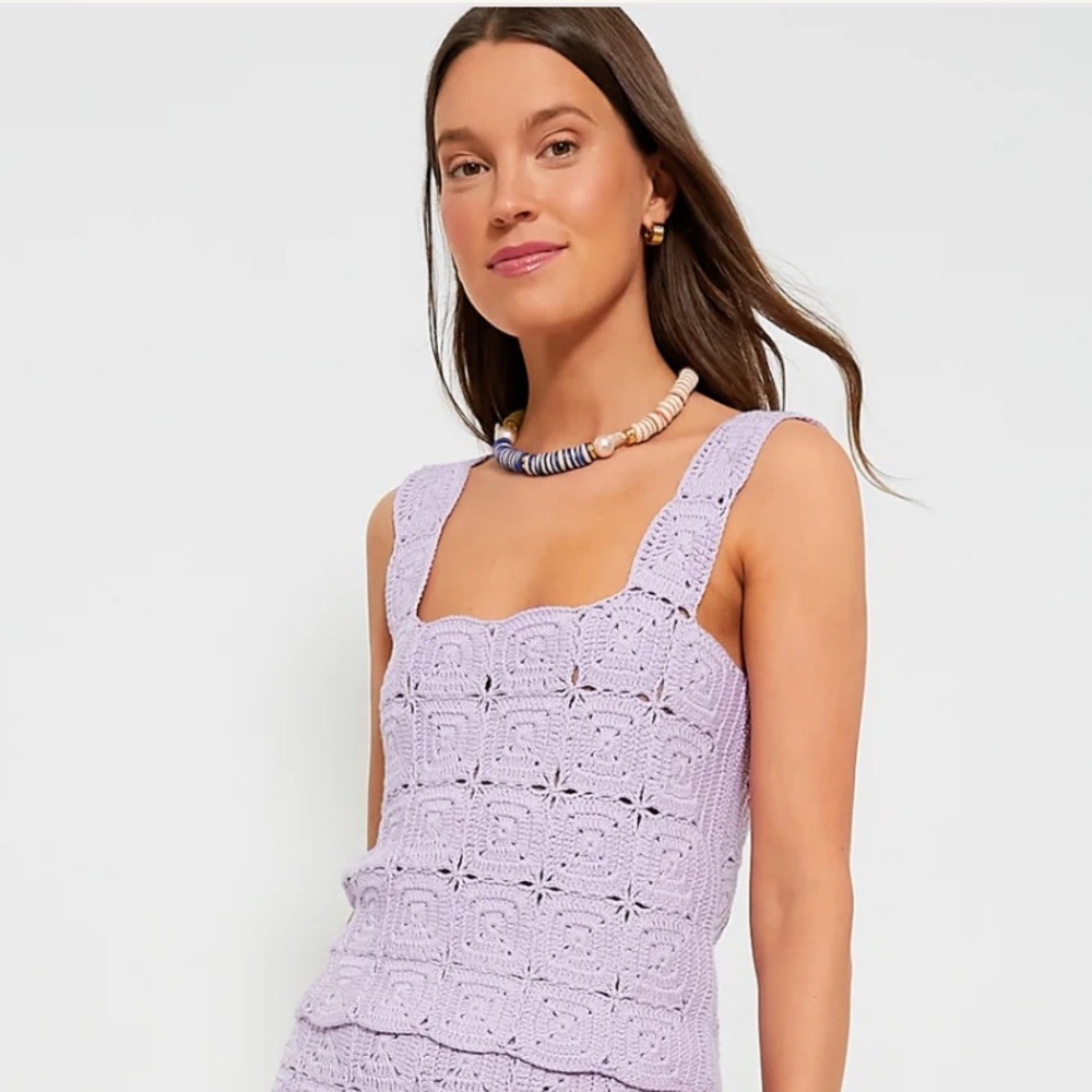 NWT Tuckernuck Hyacinth House lavender purple crochet Cory tank top XS